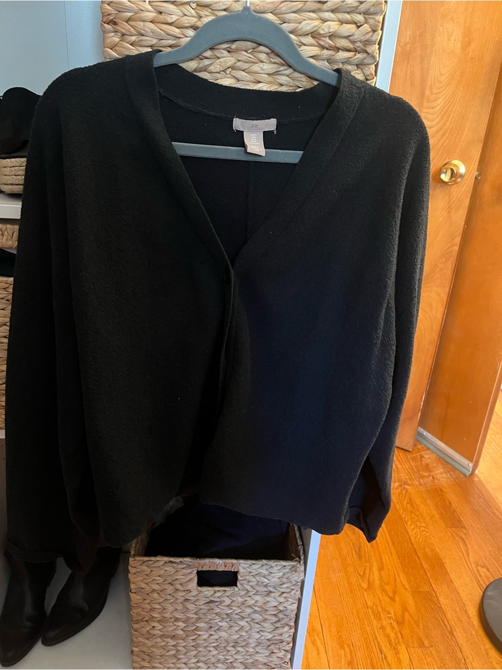 H&M Black V-Neck Open Cardigan